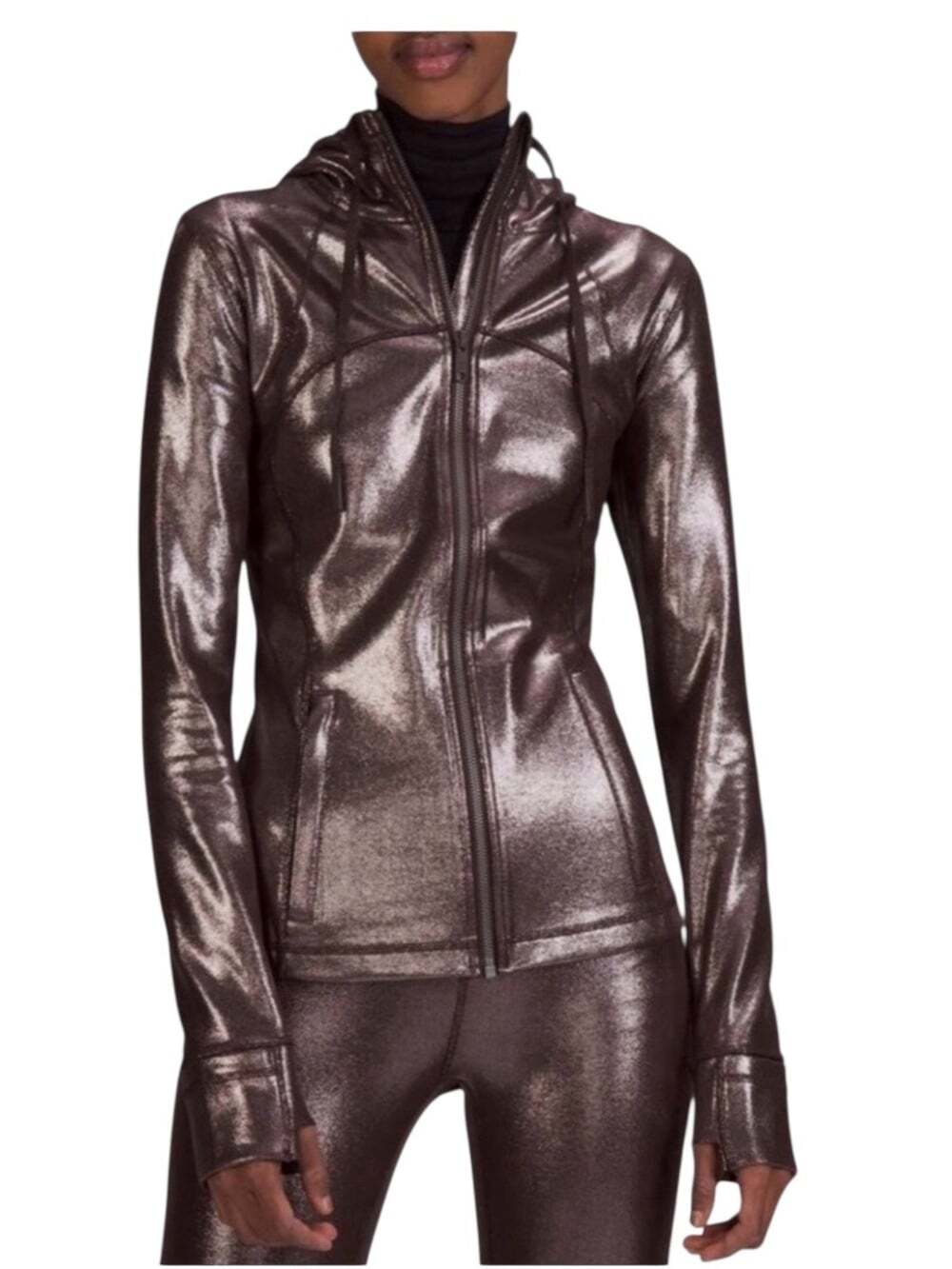 Lululemon Hooded Define Jacket Shine Radiate Foil French Press 8 Nulu Limited